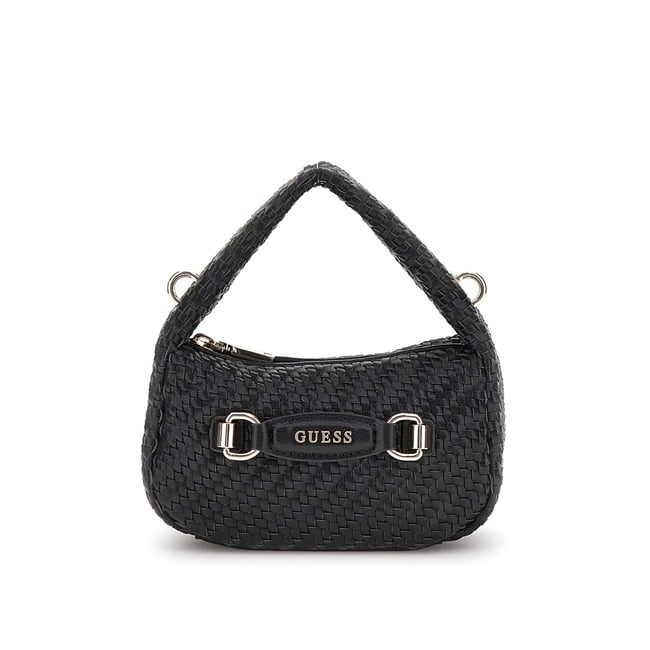 Mini Sac Hobo Francy Tressé noir <span itemprop=