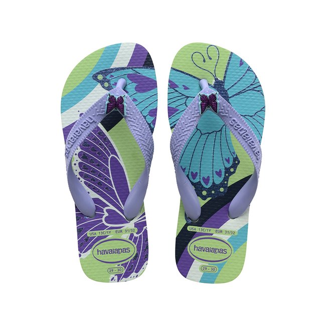 Chinelos Kids Fantasy verde/violeta <span itemprop=