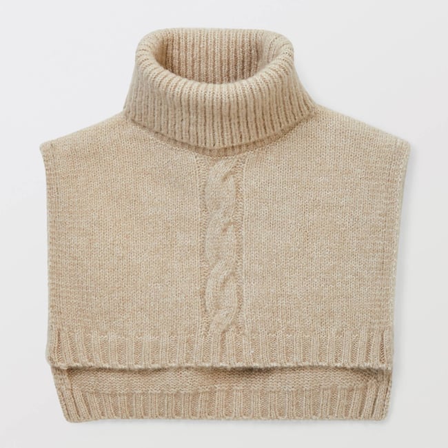 Plastron en maille torsadée beige <span itemprop=