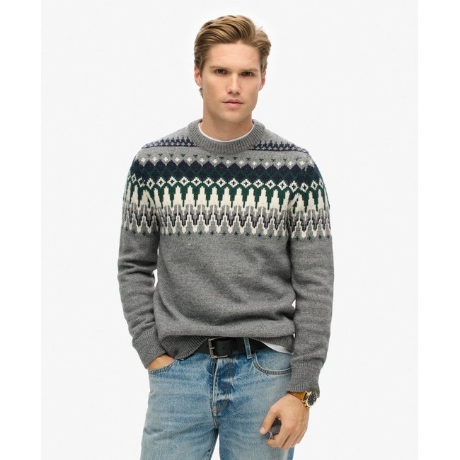 Pull ras-du-cou jacquard - SUPERDRY