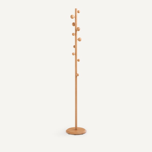 Porte-manteau en frêne massif, CLEMENTINE naturel <span itemprop=