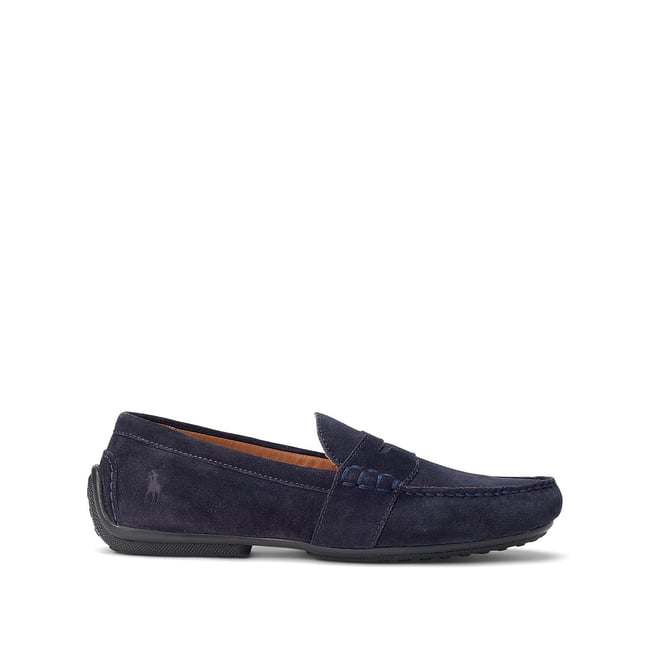Mocassins en cuir suede Reynold bleu marine <span itemprop=