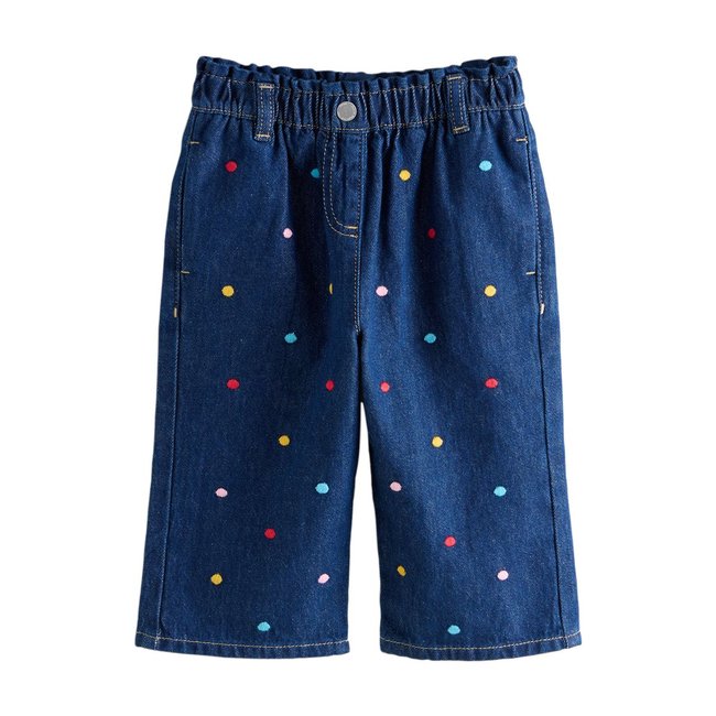 Jean large tache arc-en-ciel brodée <span itemprop=
