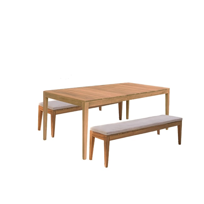 Salon de jardin en teck massif 6/8 places  BARI naturel <span itemprop=