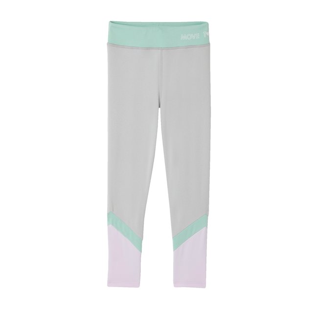 Legging sport à bandes matière technique gris chiné <span itemprop=