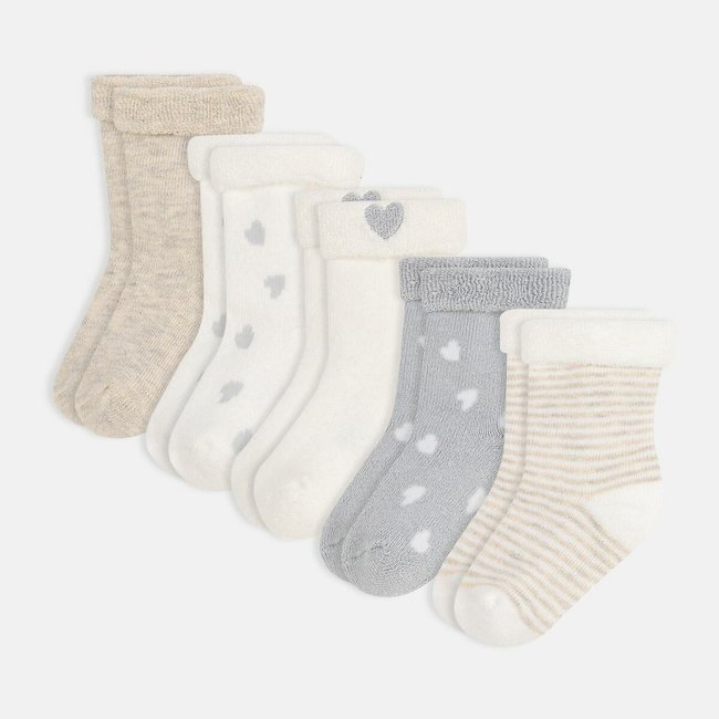 Confezione da 5 paia di calze alte verde + bianco PETIT BATEAU