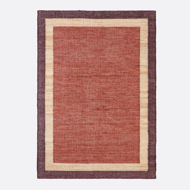 Tapis 100% jute, Giovo Couleur brique <span itemprop=