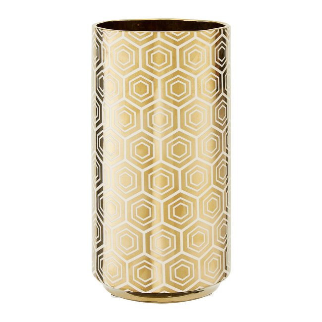 Ceramic Vase in Gold/Cream Finish, gold-coloured, SO'HOME