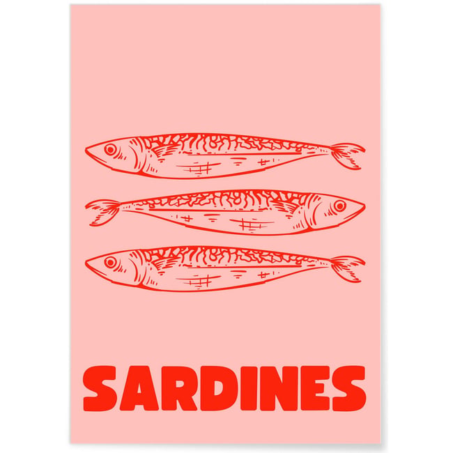 Affiche Sardines Couleur blanc <span itemprop=