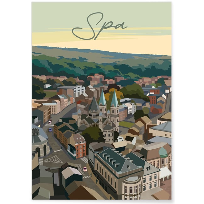 Affiche ville Spa Couleur blanc <span itemprop=