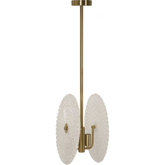 Suspension en verre socle en fer GLAM Couleur doré et blanc <span itemprop=