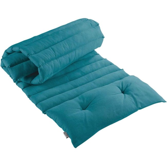 Matelas Bain de soleil en coton bleu 60 x 180 cm bleu <span itemprop=