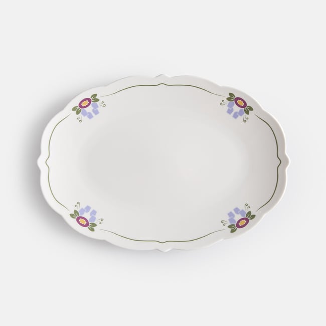 Plat de service au décor floral, en porcelaine, POPIE Couleur imprimé floral <span itemprop=