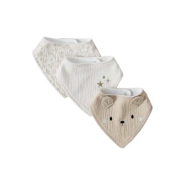 Lot de 3 bavoirs bandanas en gaze de coton - VERTBAUDET