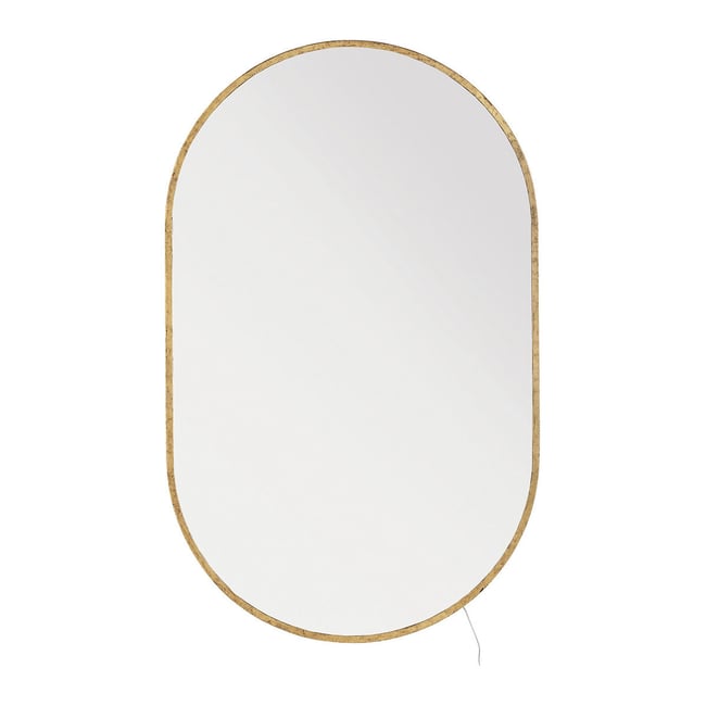 Miroir ovale avec LED, métal fnition laiton 66x105 Couleur v019843 <span itemprop=