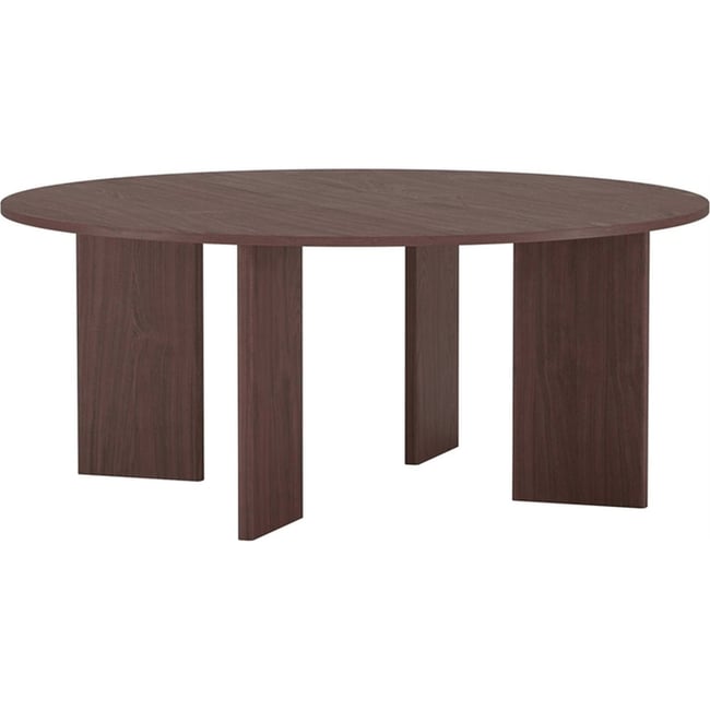 Table à manger ronde en bois collection GRAOS Couleur noyer foncé moka <span itemprop=