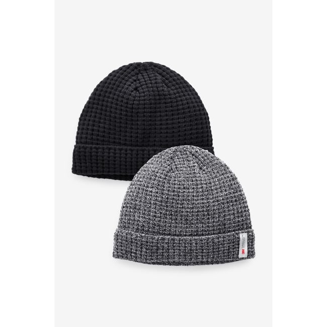 Bonnet, lot de 2 noir/gris <span itemprop=