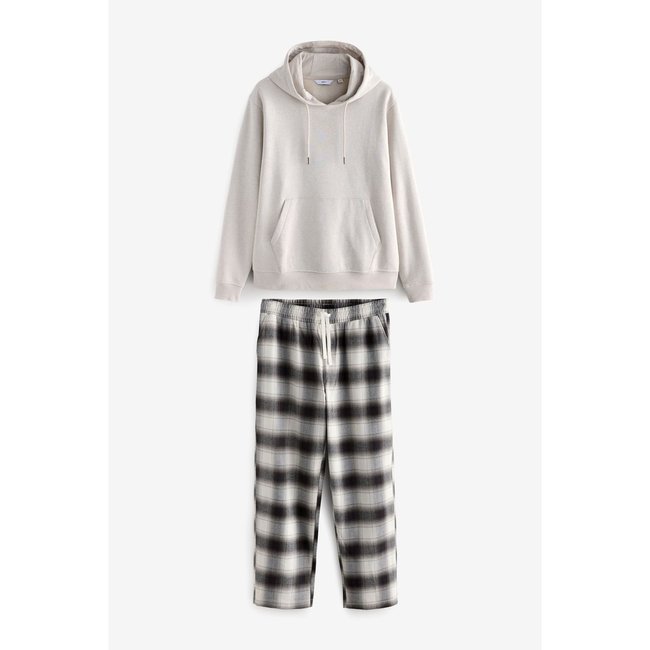 Sweat de pyjama à enfiler carreaux neutres <span itemprop=