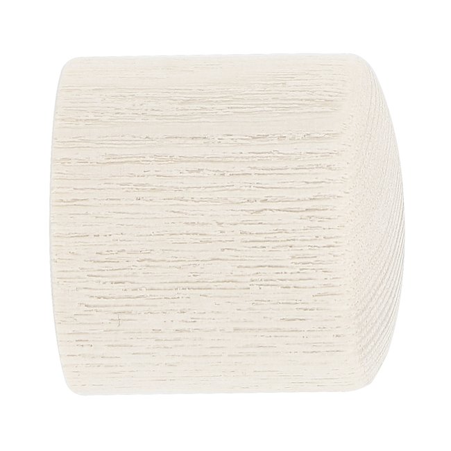 Lot de 2 embouts de tringle bouchon en frêne à visser D28 blanc <span itemprop=