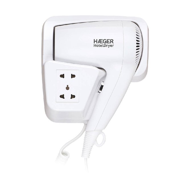 Secador de cabelo para hotel, HAEGER branco <span itemprop=