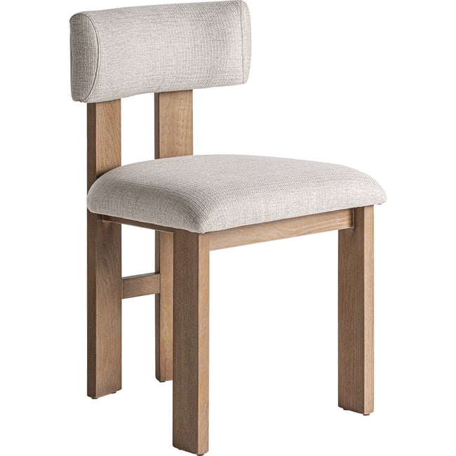 Chaise en frêne et tissu  vendue par 2 Couleur beige et bois brun <span itemprop=