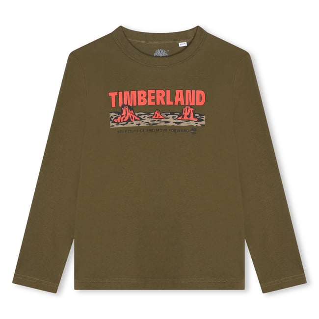 T-shirt à imprimé et message dark olive <span itemprop=
