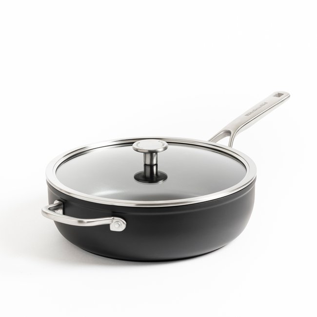 Sauteuse 28 cm en aluminium trempé forgé noir <span itemprop=