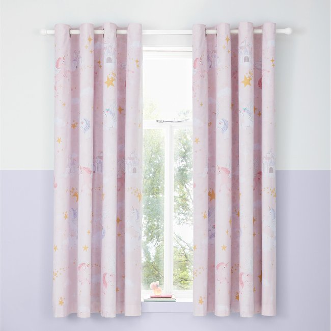 Fairytale Unicorn Curtains, pink, CATHERINE LANSFIELD