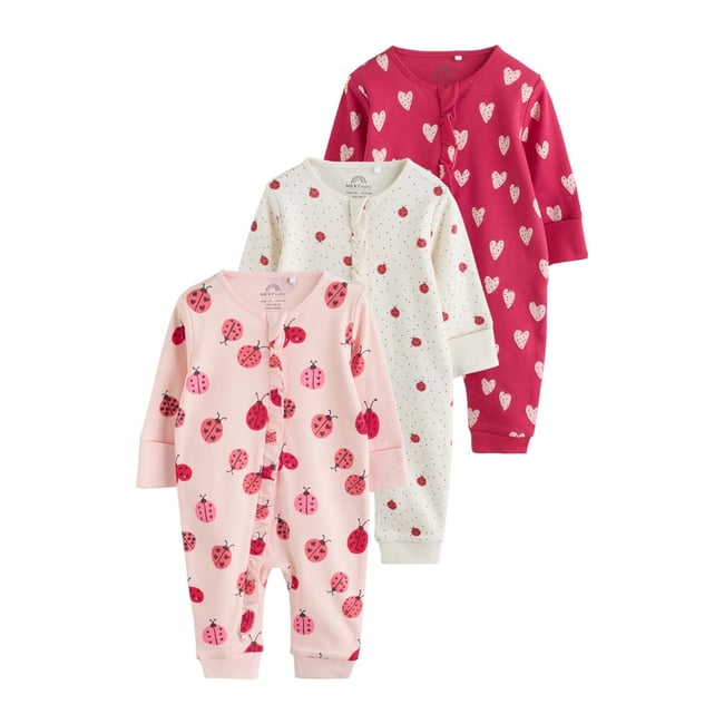 Dors-bien à zip bidirectionnel bébé, lot de 3 coccinelle rouge <span itemprop=