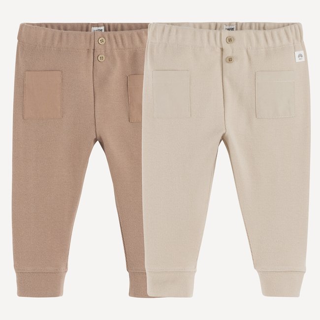 Lot de 2 leggings beige <span itemprop=