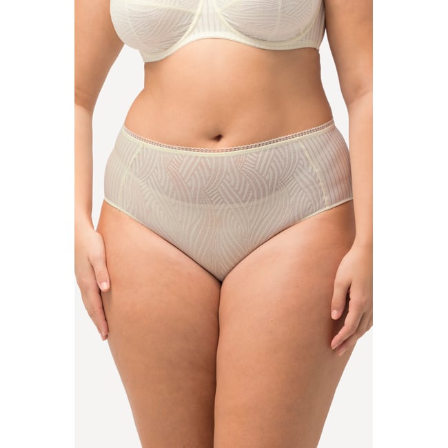 Culotte midi, jersey bord-côte vanille <span itemprop=