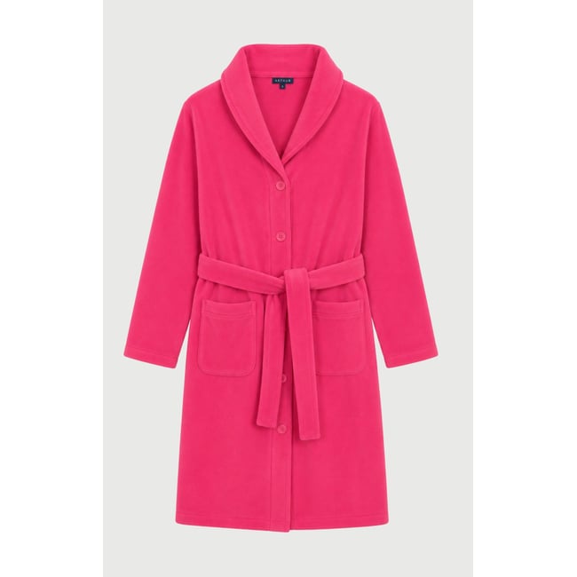 Robe de chambre en polaire couleur unie Kitty fushia <span itemprop=