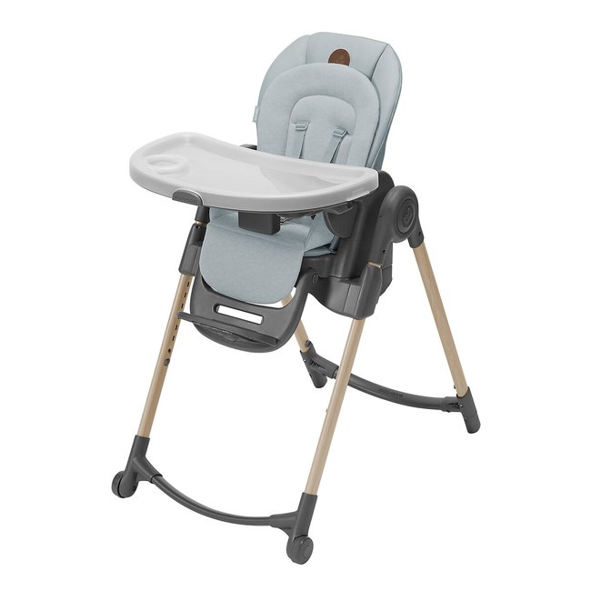 Chaise haute évolutive Minla, de la naissance à 14 ans gris clair <span itemprop=
