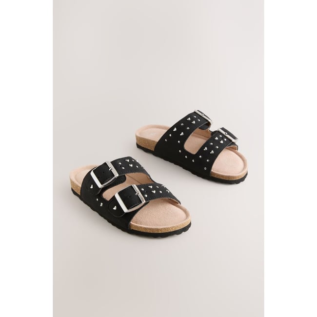 Sandales avec semelle en liège noir <span itemprop=