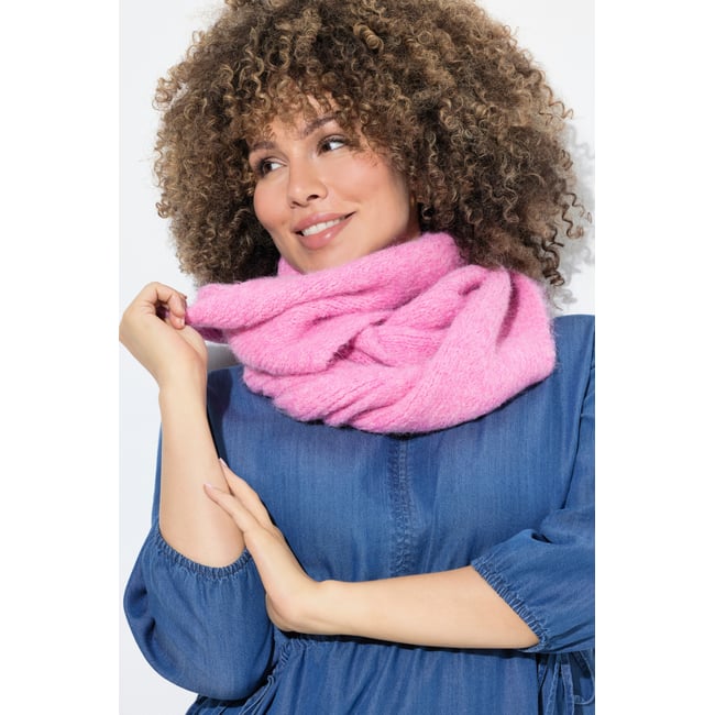Écharpe en tricot côtelé, douce et moelleuse framboise <span itemprop=