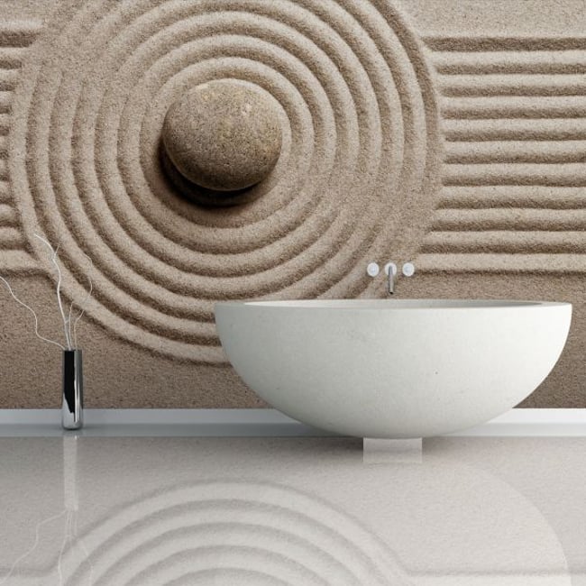 Papier peint intissé panoramique Orient relaxation - zen Couleur multicouleur <span itemprop=