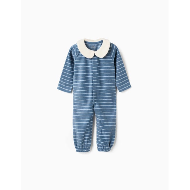 Dors-bien en polaire à rayures bleu <span itemprop=
