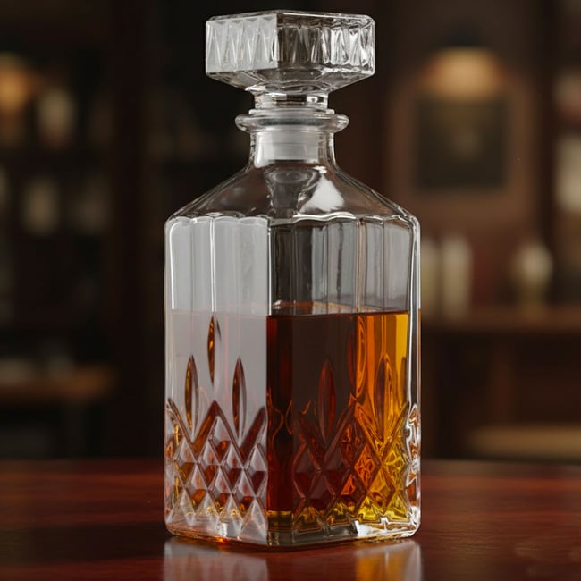 Carafe à whisky avec support en bois 1000 ml pour vin Carafe à whisky avec support en bois 1000 ml pour vin