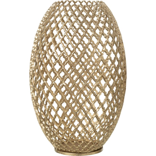 Vase ajouré en aluminium Couleur doré <span itemprop=