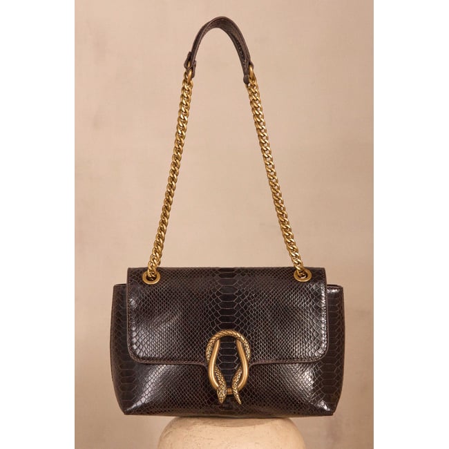 Sac en cuir LEON marron <span itemprop=