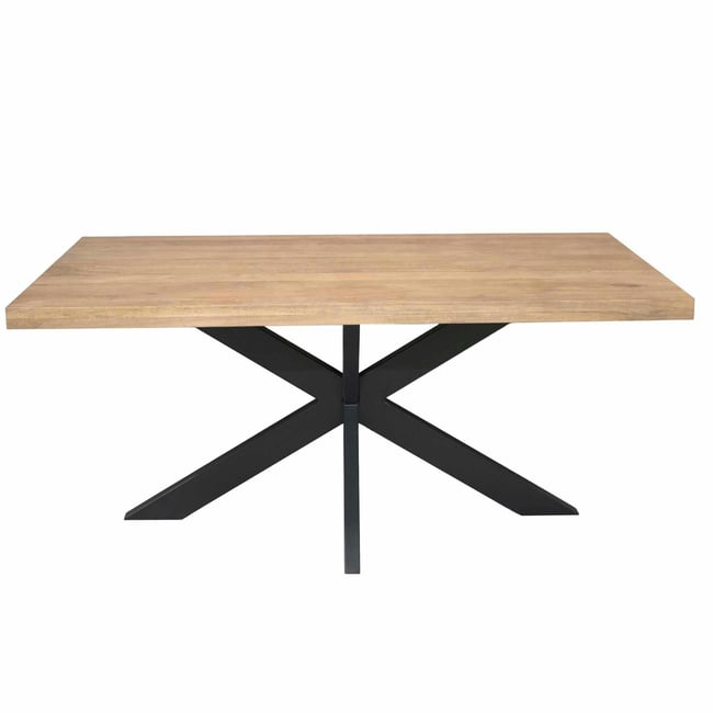 Table repas 6/8 places en bois pied central RIVANO Couleur bois clair <span itemprop=