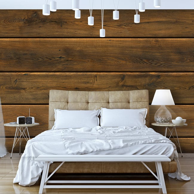 Papier peint intissé panoramique Wooden Harmony Couleur multicouleur <span itemprop=