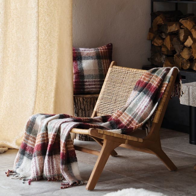 Plaid tartan Ecossais  - Effet mohair - QABANE - HOME MAISON