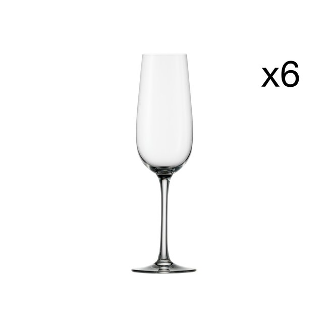 lot de 6 flûtes à Champagne en cristallin, WEINLAND Couleur transparent <span itemprop=