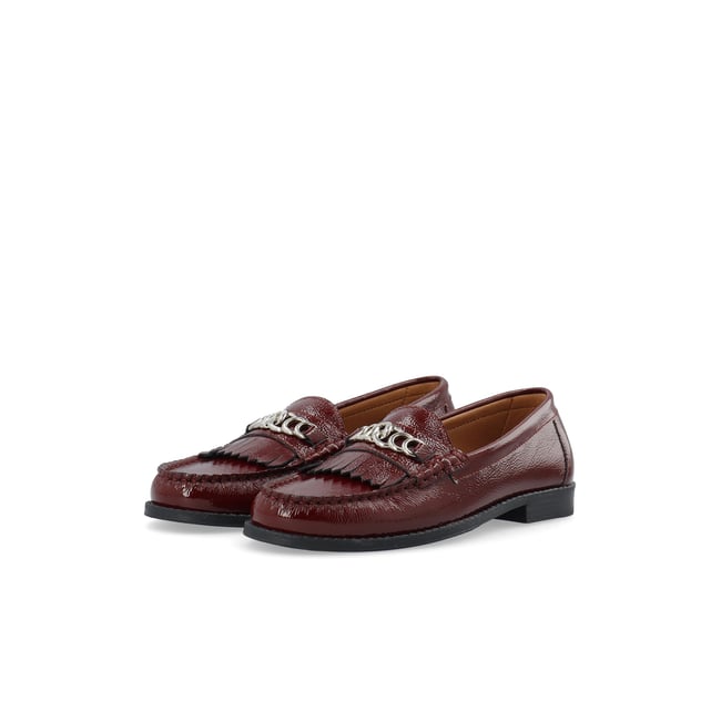 Mocassins En Cuir rouge - burgundy <span itemprop=