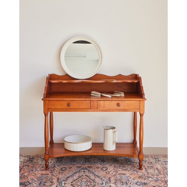 Coiffeuse en bois Louise N°317 - Bon état Couleur bois clair <span itemprop=