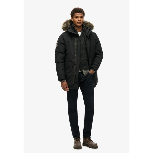 Parka con cappuccio pelliccia sintetica nero  SUPERDRY