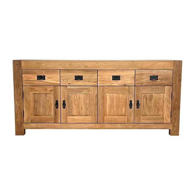 Buffet bahut style campagne chêne massif 193 cm FJORD Couleur bois naturel <span itemprop=