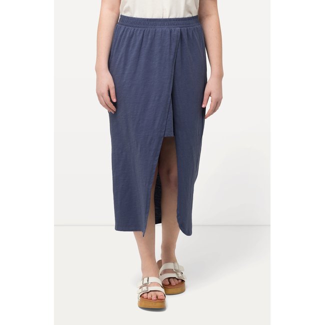 Jupe doublée en jersey de coton bio bleu encre <span itemprop=