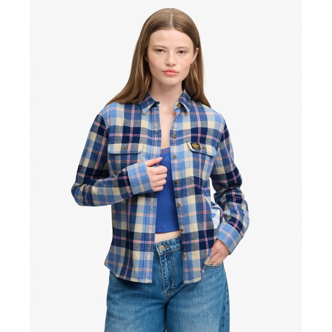 Chemise Flanelle Carreaux Coupe Décontractée bleu classique à carreaux <span itemprop=